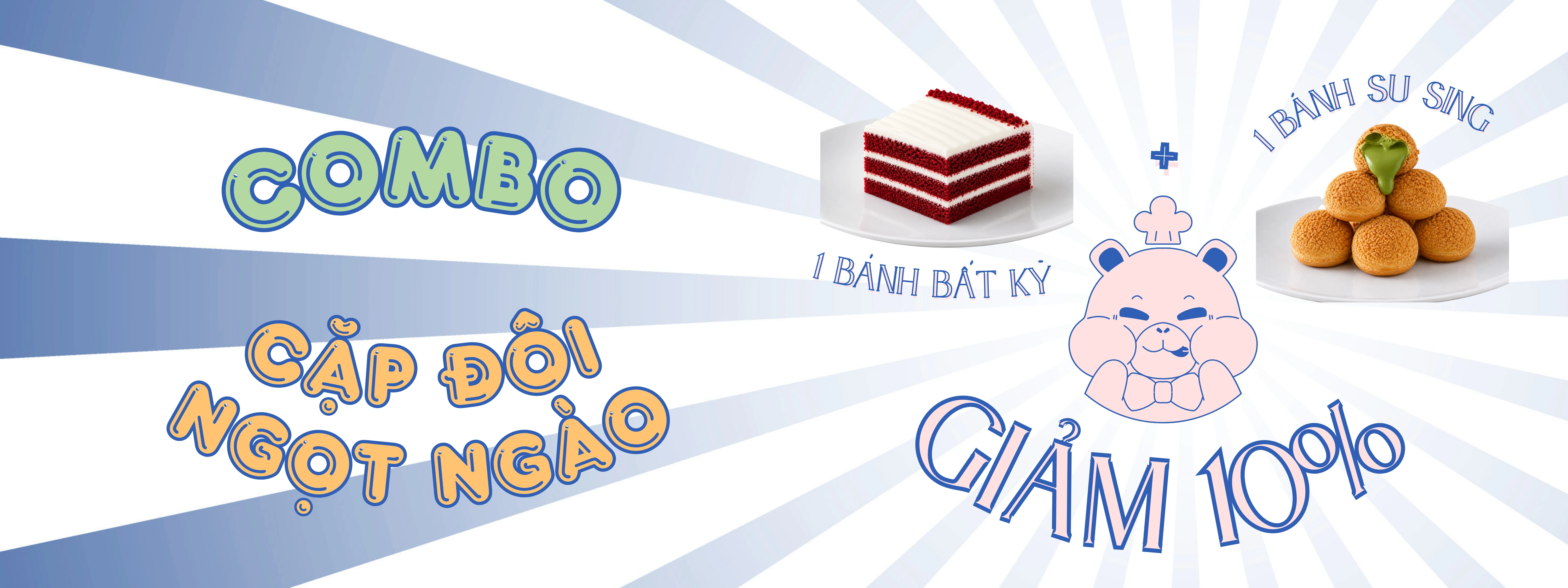 Combo Cặp đôi ngọt ngào giảm 10% khi mua 1 bánh Su Sing và 1 bánh bất kỳ